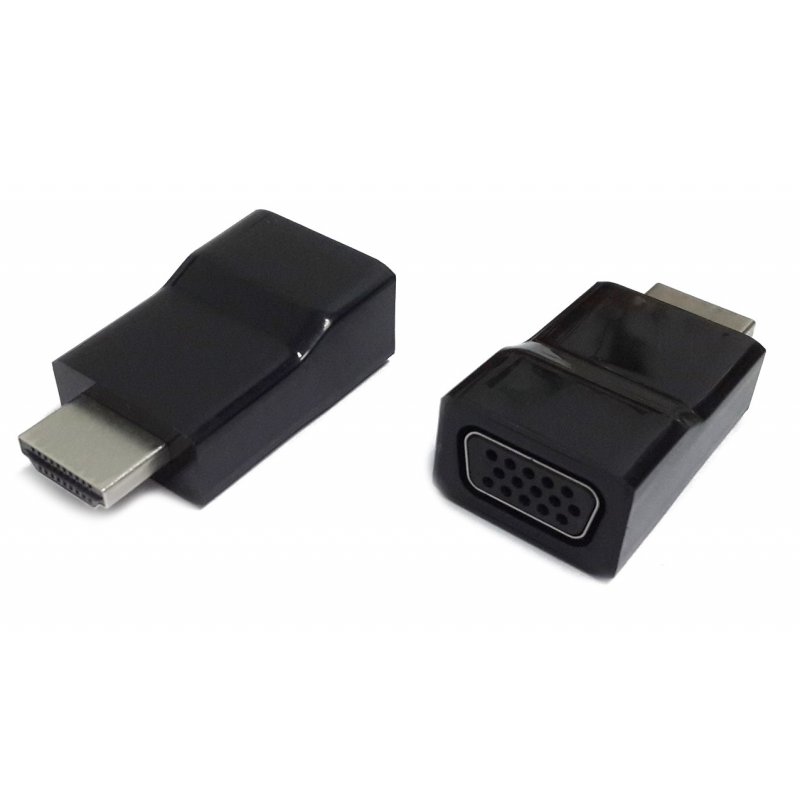 Convertisseur Gembird compatible HDMI mâle (Type A) 1.2 vers VGA femelle (D-sub DE-15) (Noir)
