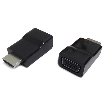 Convertisseur Gembird compatible HDMI mâle (Type A) 1.2 vers VGA femelle (D-sub DE-15) (Noir)