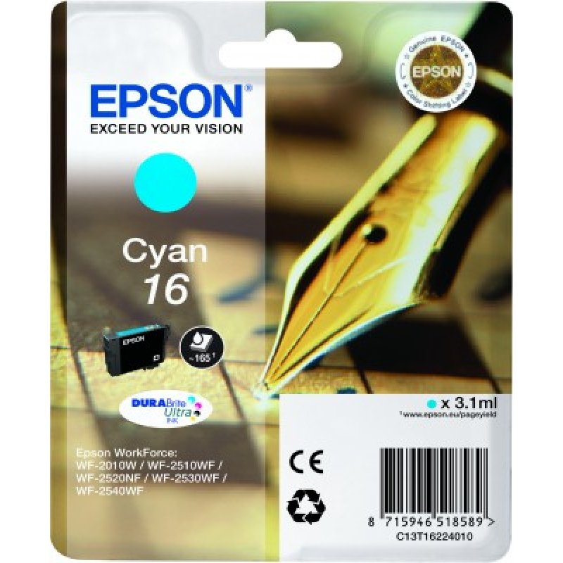 Cartouche d'encre Epson compatible Stylo a Plume 16 (Cyan)