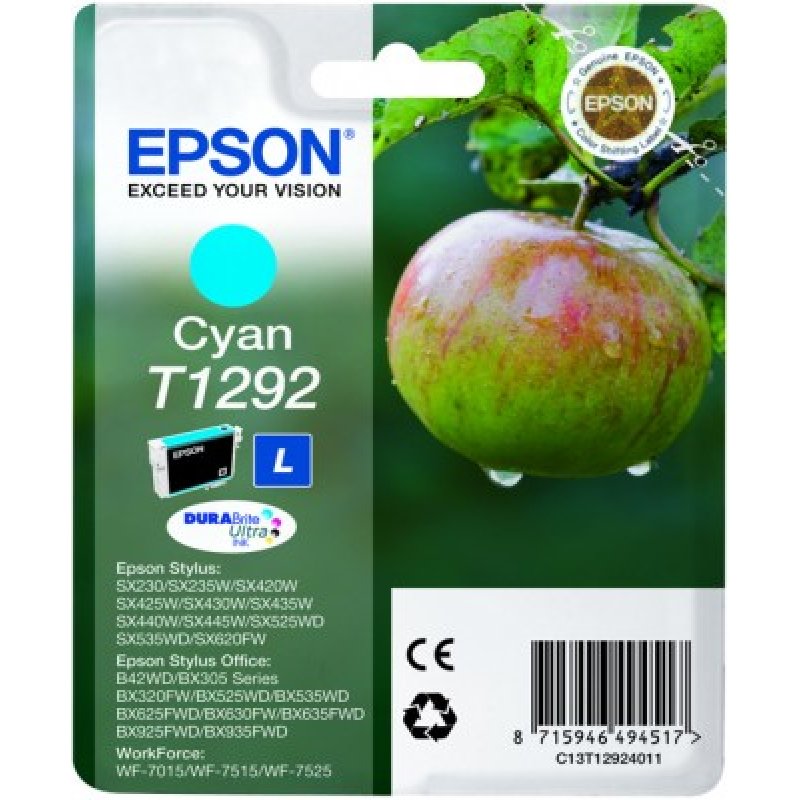 Epson Apple Singlepack Cyan T1292 DURABrite Ultra Ink
