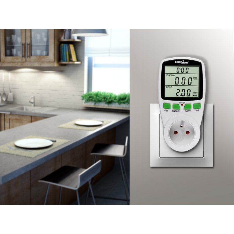 Greenblue GB202 Wattmètre Blanc Écran integré LCD 0 - 9999 W