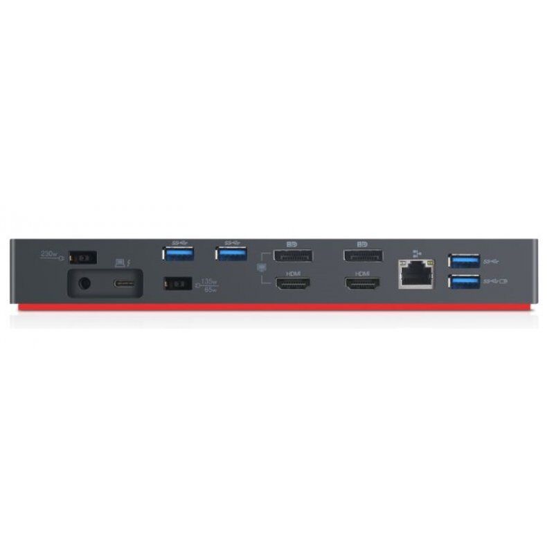 STOCKINK1 - Lenovo 40AN0135EU station d'accueil Avec fil Thunderbolt 3 Noir, Rouge