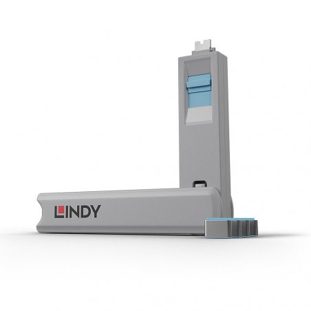 LINDY compatible USB C Port Blocker Key Blue