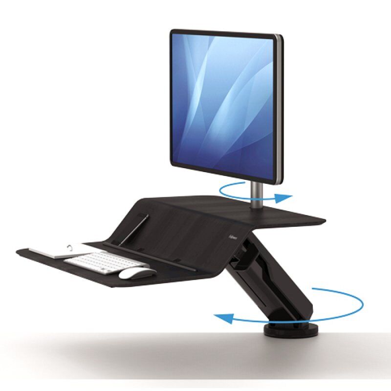Fellowes Lotus RT Sit-Stand Workstation – Single Black