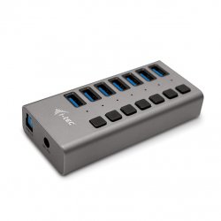i-tec Hub USB Alimenté, Hub USB 3.0 à 7 Ports Dédiés à la Charge avec Interrupteurs Marche/Arrêt