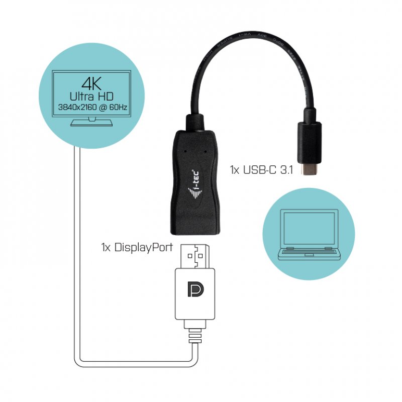 I-TEC USB-C DP ADAPTER 4K/60HZ I-TEC USB-C DP ADAPTER 4K/60HZ