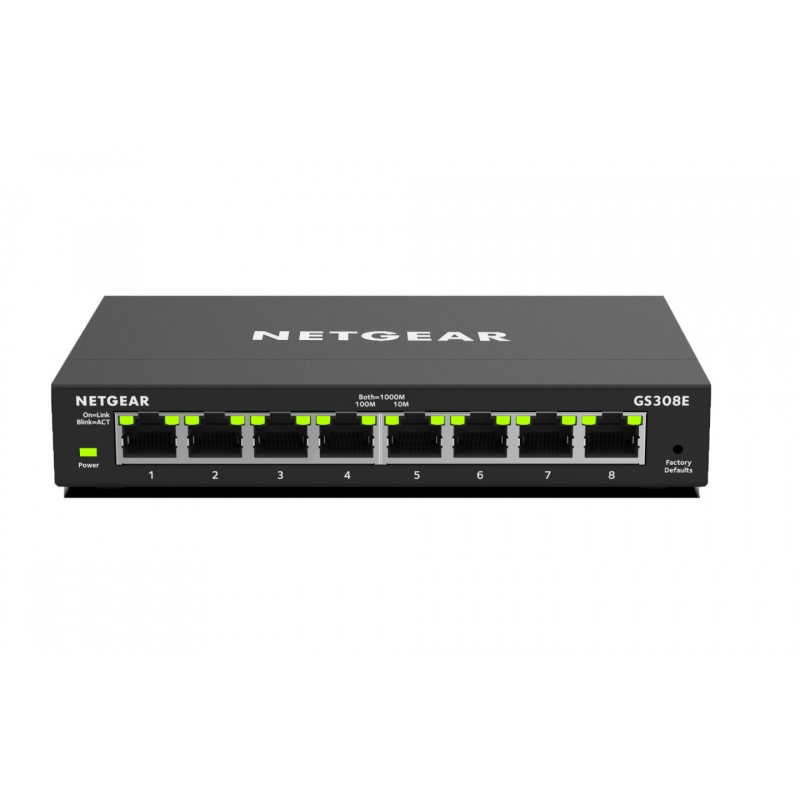 NETGEAR GS308E Géré Gigabit Ethernet (10/100/1000) Noir