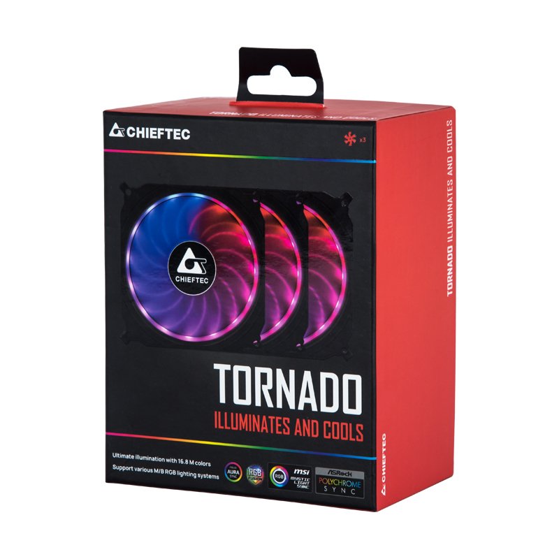 CHIEFTEC 120x120x25mm Tornado RGB Fan