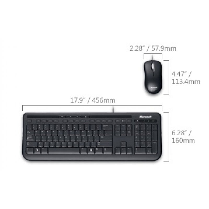 Microsoft Wired Desktop 600 clavier Souris incluse USB QWERTY Anglais britannique Noir