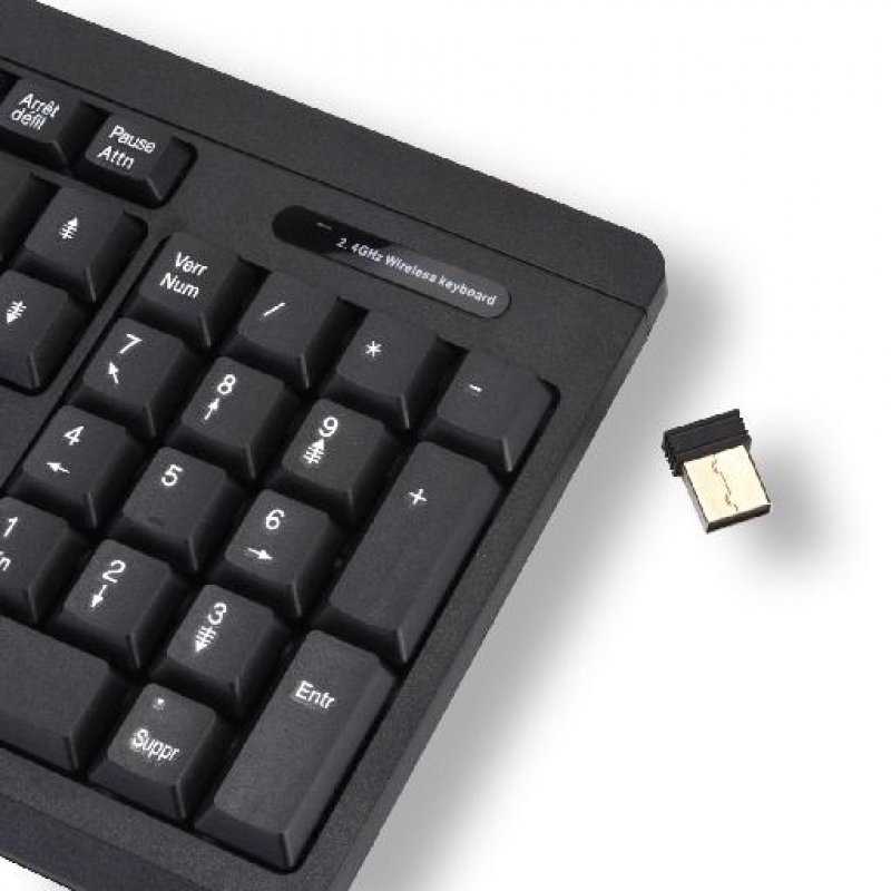 MCL ACK-301W/N clavier RF sans fil AZERTY Français Noir