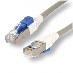 PATCH CABLE LOCKABLE 5M GREY CAT6A S/FTP LSZH