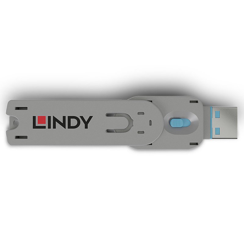 Lindy 40622 bloqueur de port Clé de bloqueur de port USB Type-A Bleu Acrylonitrile-Butadiène-Styrène (ABS) 1 pièce(s