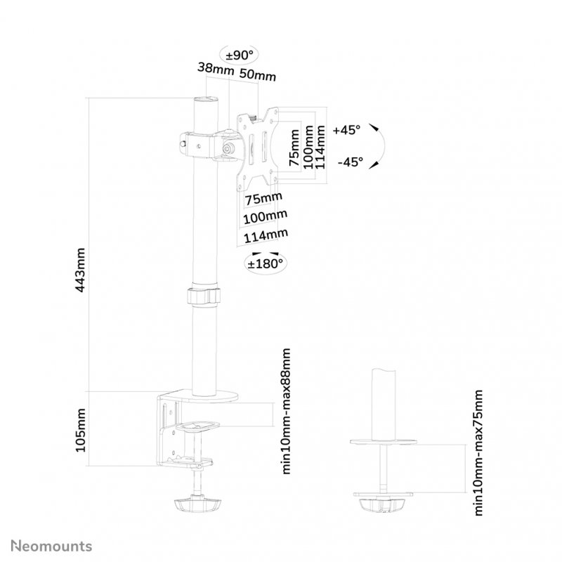 Neomounts by Newstar support moniteur de bureau