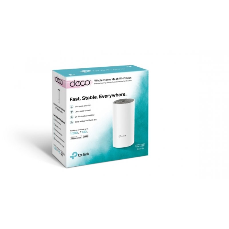 TP-Link DECO E4 (1-pack) Bi-bande (2,4 GHz / 5 GHz) Wi-Fi 5 (802.11ac) Blanc, Gris Interne