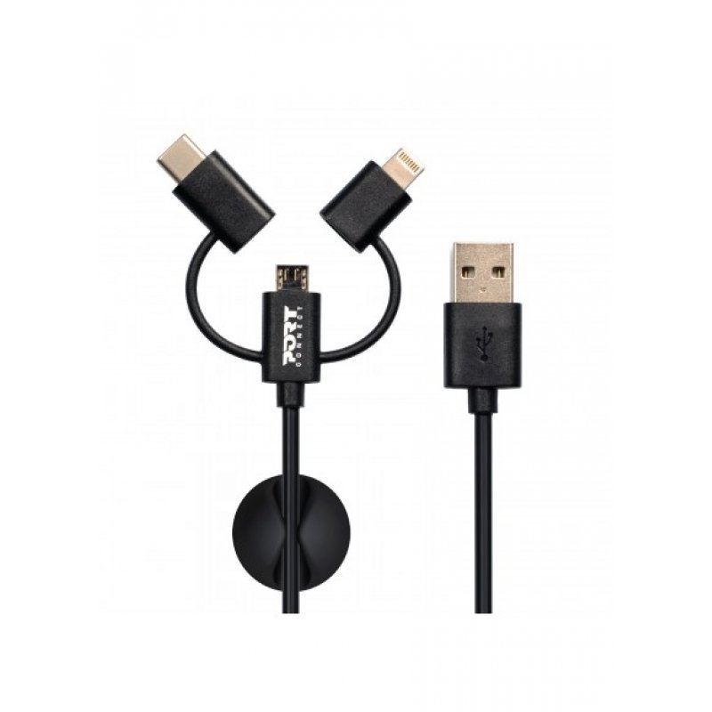 Port Designs 900044 chargeur d'appareils mobiles Universel Noir Secteur, Allume-cigare, USB Auto, Intérieure