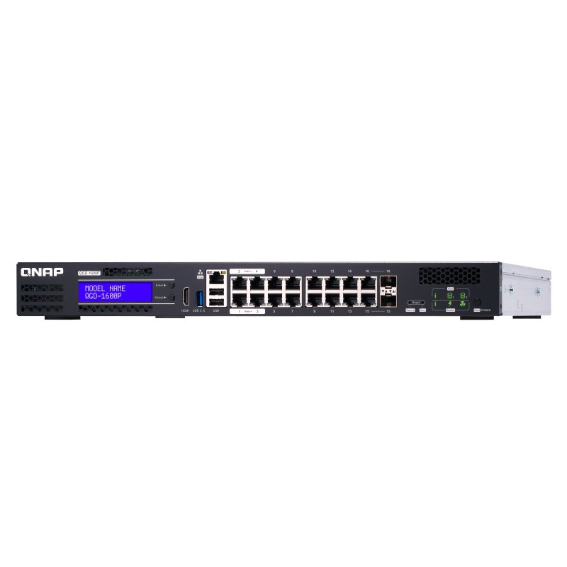 QGD-1600P-8G SWITCH 16 1GBE POE PORTS 2 RJ45+SFP+ COMBO PORT