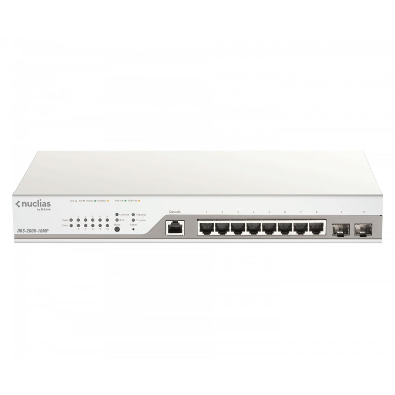 D-Link DBS-2000-10MP network switch Managed L2 Gigabit Ethernet (10/100/1000) Power over Ethernet (PoE) Grey