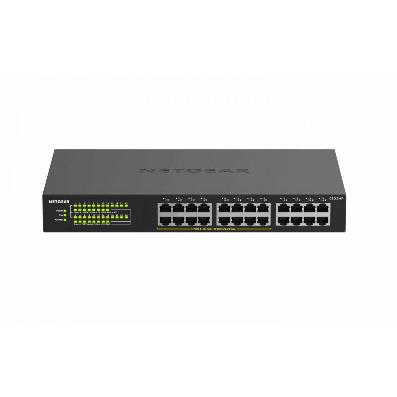 NETGEAR GS324P Non-géré Gigabit Ethernet (10/100/1000) Connexion Ethernet, supportant l'alimentation via ce port (PoE)