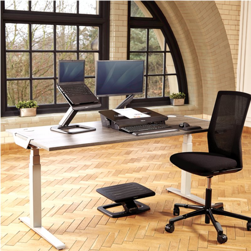 Fellowes compatible Fußstütze Hana Series, Echtholzoberfläche, noir