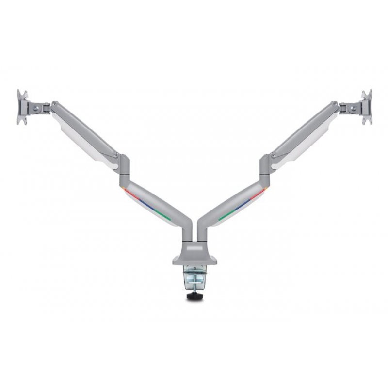 ONE-TOUCH HEIGHT ADJUSTABLE DUAL MONITOR ARM