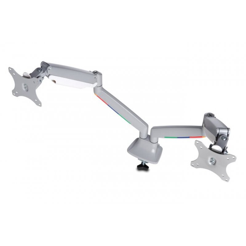 ONE-TOUCH HEIGHT ADJUSTABLE DUAL MONITOR ARM
