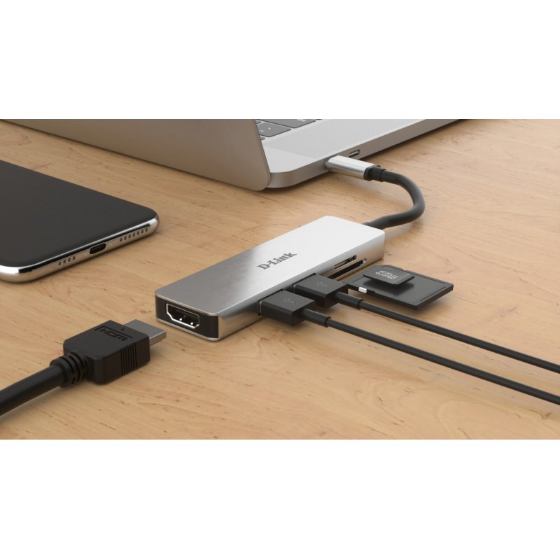 D-LINK compatible USB-C 5-in-1 HDMI SD /microSD