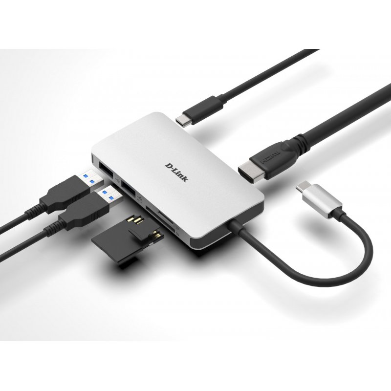 D-LINK compatible USB-C 6-en-1 HDMI SD /microSD
