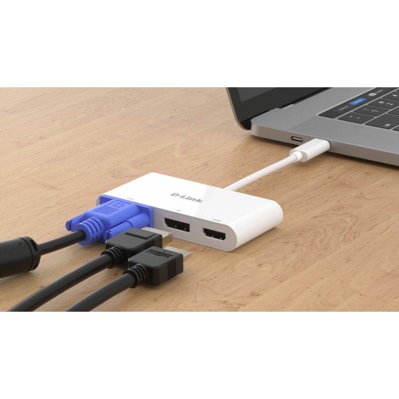 D-LINK compatible USB-C 3-en-1 Adapter