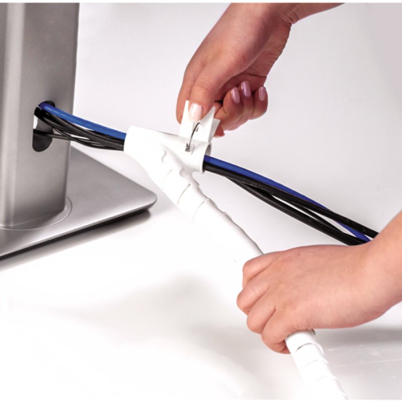 Fellowes compatible Gaine de câbles Câble Zip, longueur: 2,0 m, blanc