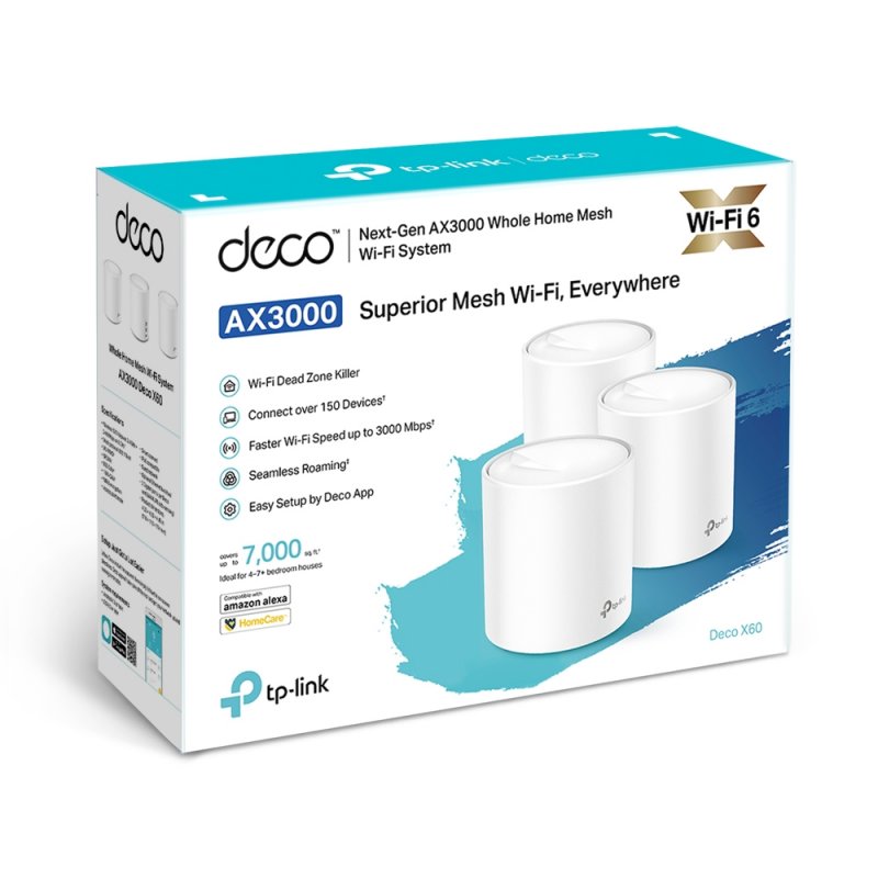 TP-LINK Deco X60 AX3000 WiFi 6 Mesh 3-pc