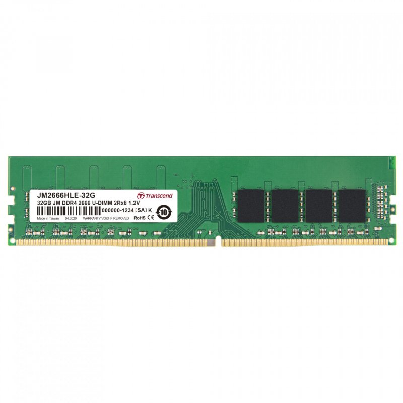Transcend JetRam JM2666HLE-32G module de mémoire 32 Go 2 x 8 Go DDR4 2666 MHz