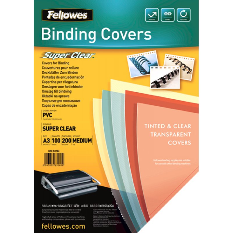 Fellowes 53764 matériel de reliure A3 PVC Transparent 100 pièce(s)