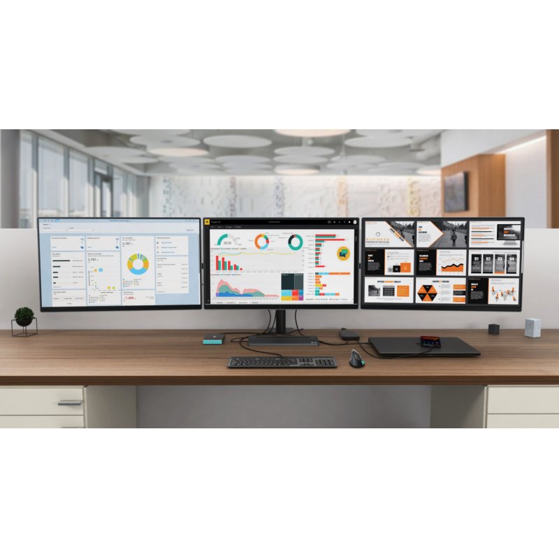 i-Tec USB-C Metal Ergonomic 4K 3x Display Docking Station + Power Delivery - Dockingstation - VGA, HDMI, DP