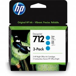 HP compatible 712 3-PACK 29-ML CYAN DESIGNJET INK CARTRIDGE