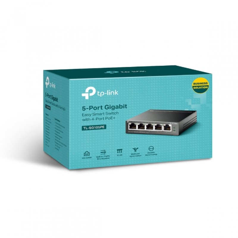 TP-Link compatible Easy Smart TL-SG105PE - Switch - 5 Anschlüsse - managed