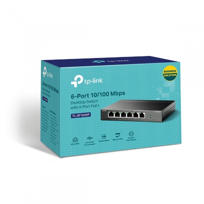 TP-Link TL-SF1006P network switch Unmanaged Fast Ethernet (10/100) Power over Ethernet (PoE) Black