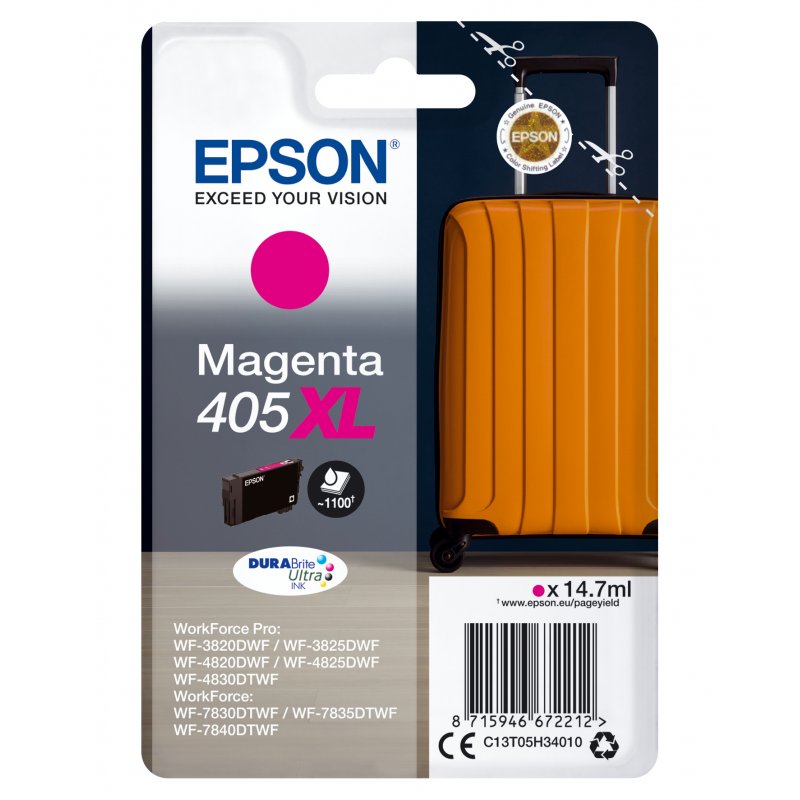 EPSON Singlepack Magenta 405XL DURABrite
