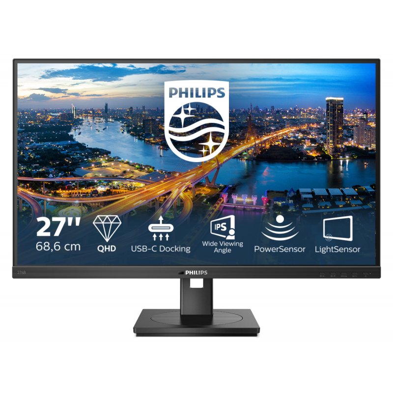 Philips 276B1/00 écran plat de PC 68,6 cm (27") 2560 x 1440 pixels Full HD LED Noir