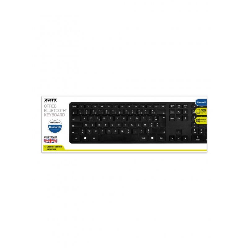 Port Designs 900903-UK clavier Bluetooth QWERTY Anglais britannique Noir