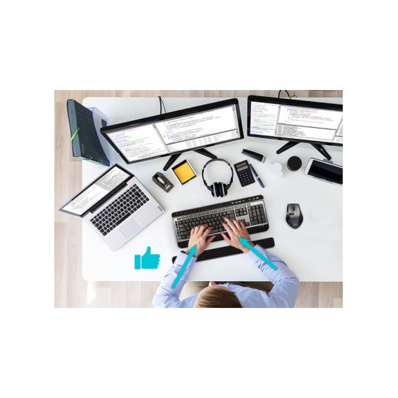 Port Designs 900718 wrist rest Gel, Polyester, Rubber, Silicone Black