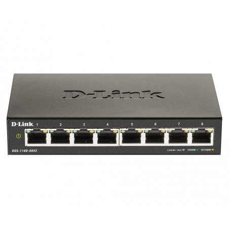 D-Link DGS-1100-08V2 network switch Managed L2 Gigabit Ethernet (10/100/1000) Black