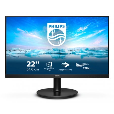 Philips V Line 222V8LA/00 computer monitor 54.6 cm (21.5") 1920 x 1080 pixels Full HD LCD Black