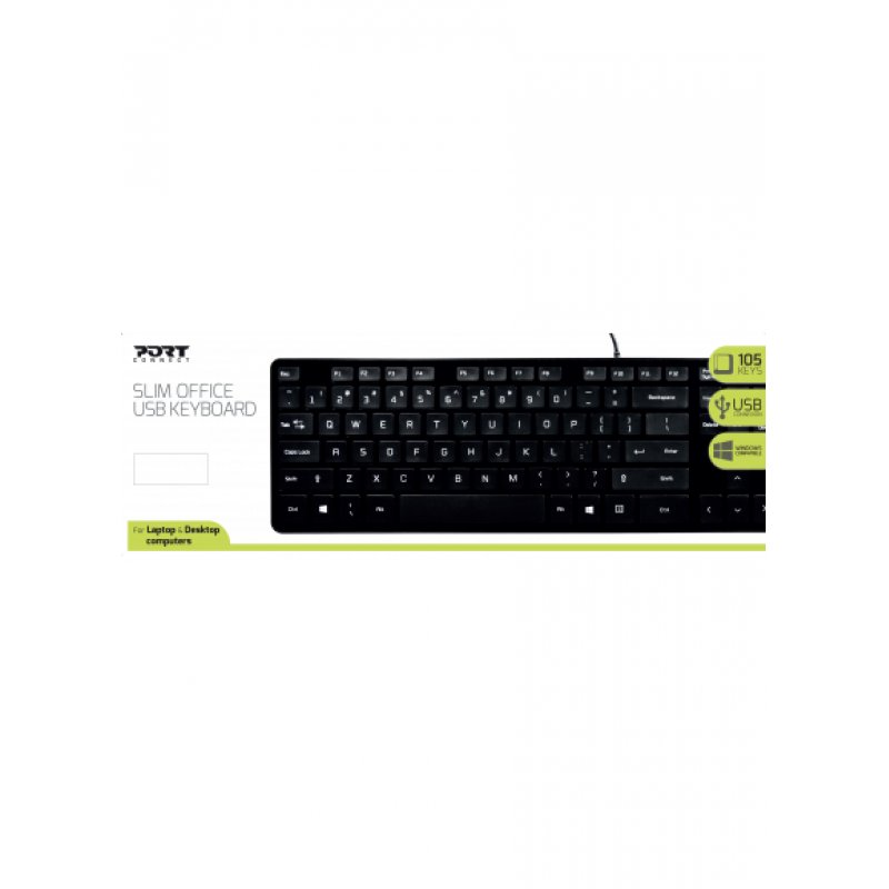 Port Designs 900752-FR clavier USB AZERTY Français Noir