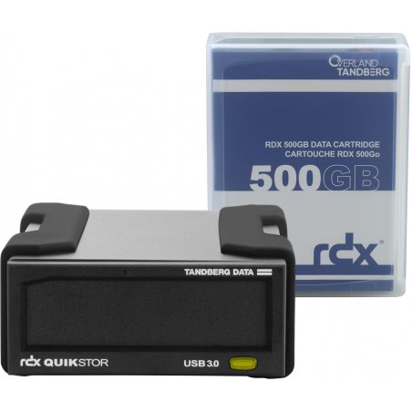 Overland-Tandberg Kit de lecteur RDX avec cassette de 500 Go, externe, noir, USB3+