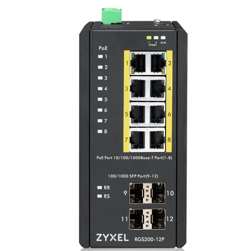 Zyxel RGS200-12P Managed L2 Gigabit Ethernet (10/100/1000) Power over Ethernet (PoE) Black