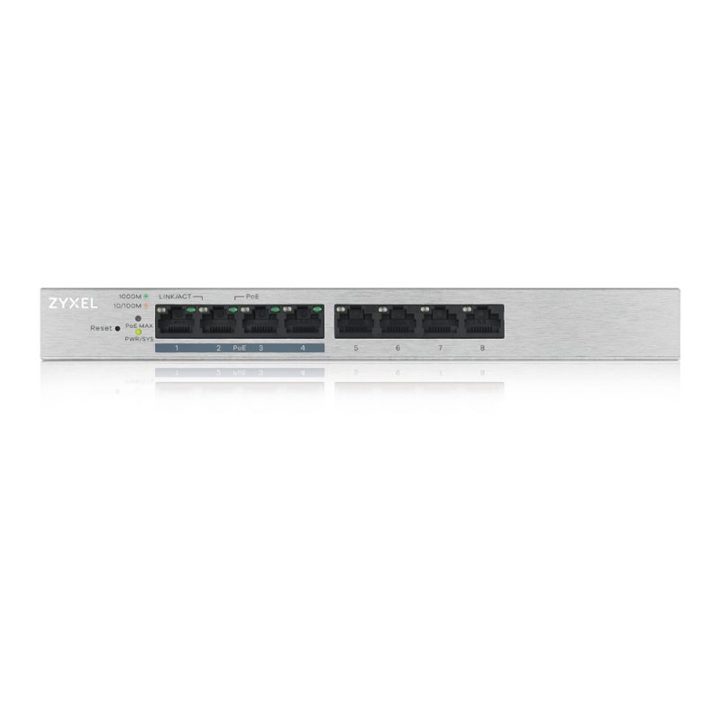 Zyxel GS1200-8HP v2 Géré Gigabit Ethernet (10/100/1000) Connexion Ethernet, supportant l'alimentation via ce port (PoE