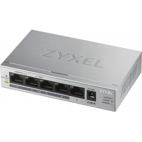 Zyxel GS1005HP Non-géré Gigabit Ethernet (10/100/1000) Connexion Ethernet, supportant l'alimentation via ce port (PoE)