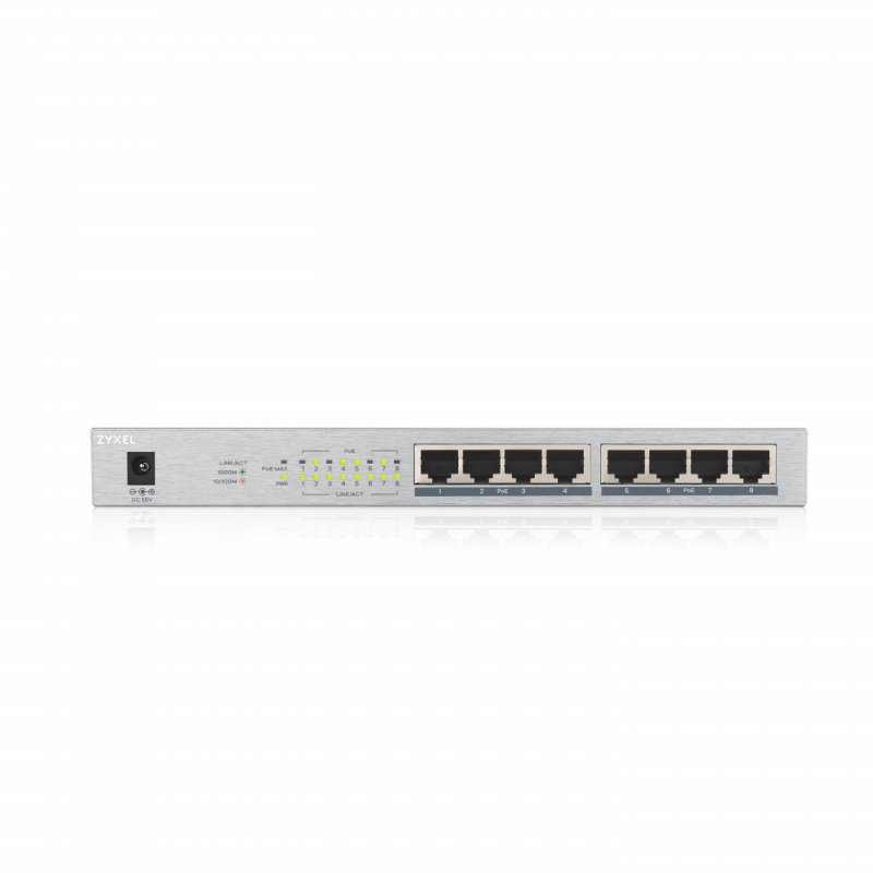 Zyxel GS1008HP Non-géré Gigabit Ethernet (10/100/1000) Connexion Ethernet, supportant l'alimentation via ce port (PoE)