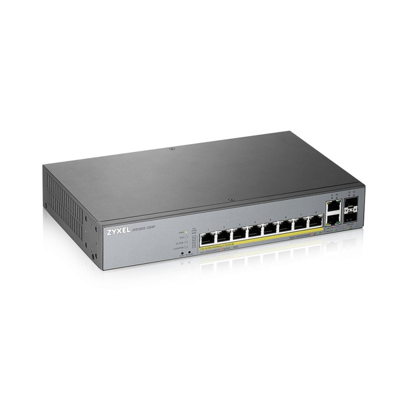 Zyxel GS1350-12HP-EU0101F commutateur réseau Géré L2 Gigabit Ethernet (10/100/1000) Connexion Ethernet, supportant l'