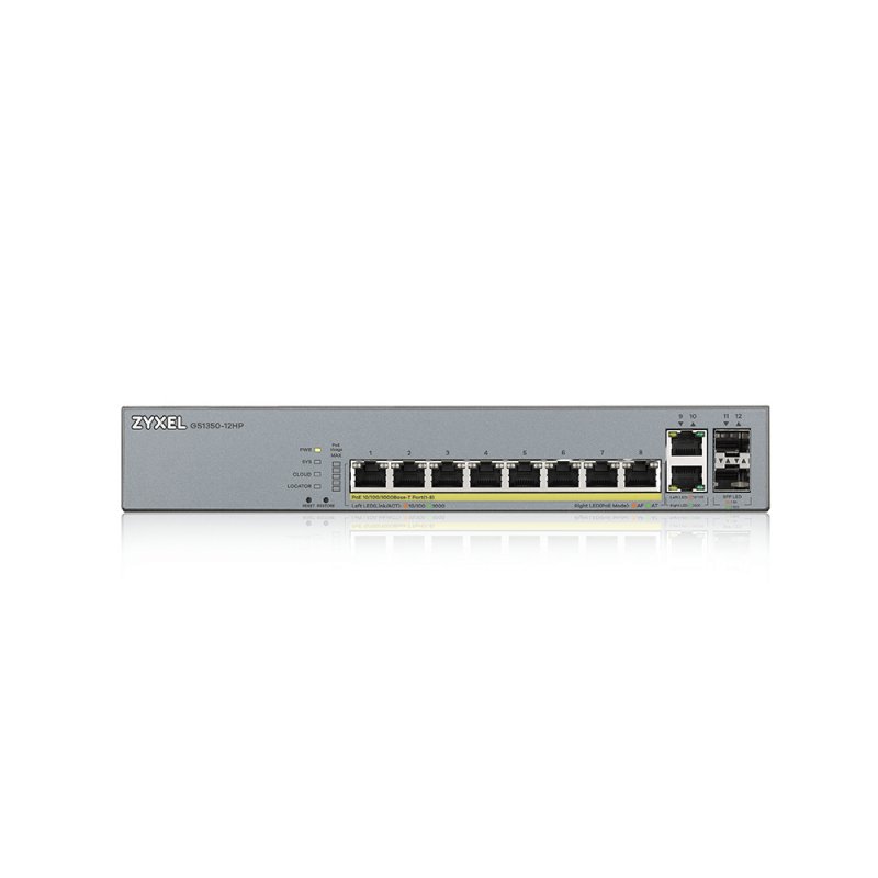 Zyxel GS1350-12HP-EU0101F commutateur réseau Géré L2 Gigabit Ethernet (10/100/1000) Connexion Ethernet, supportant l'
